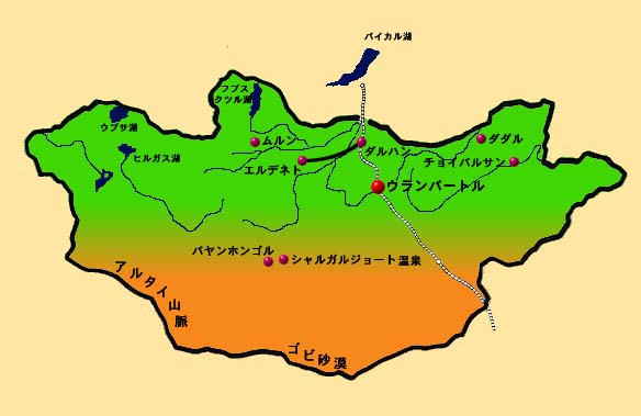 モンゴルの地図